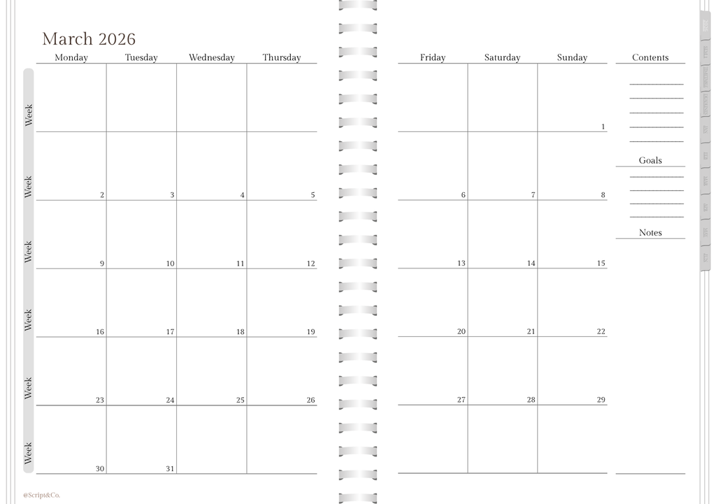 2026 University Digital Planner - Minimalist