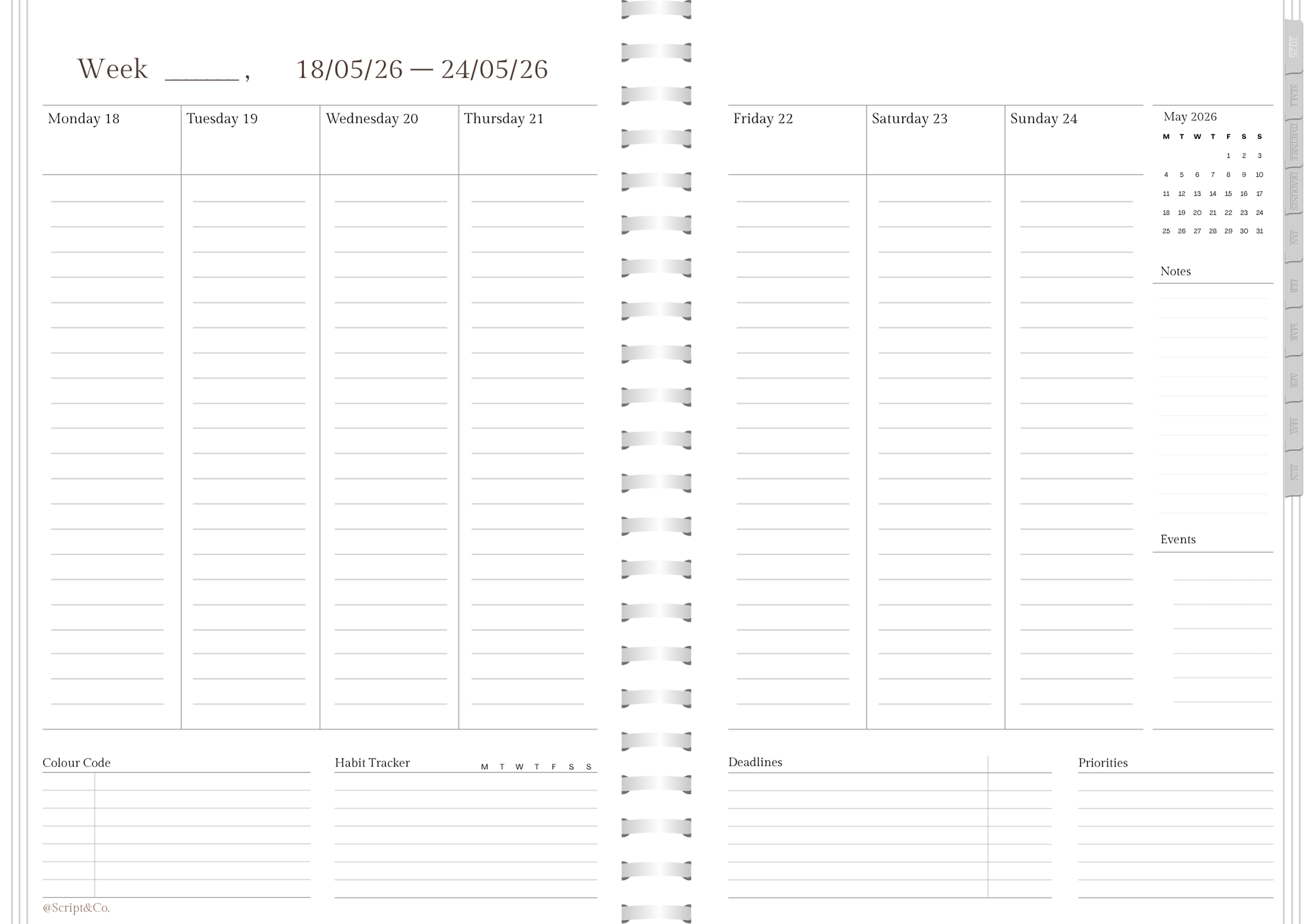 2026 University Digital Planner - Minimalist