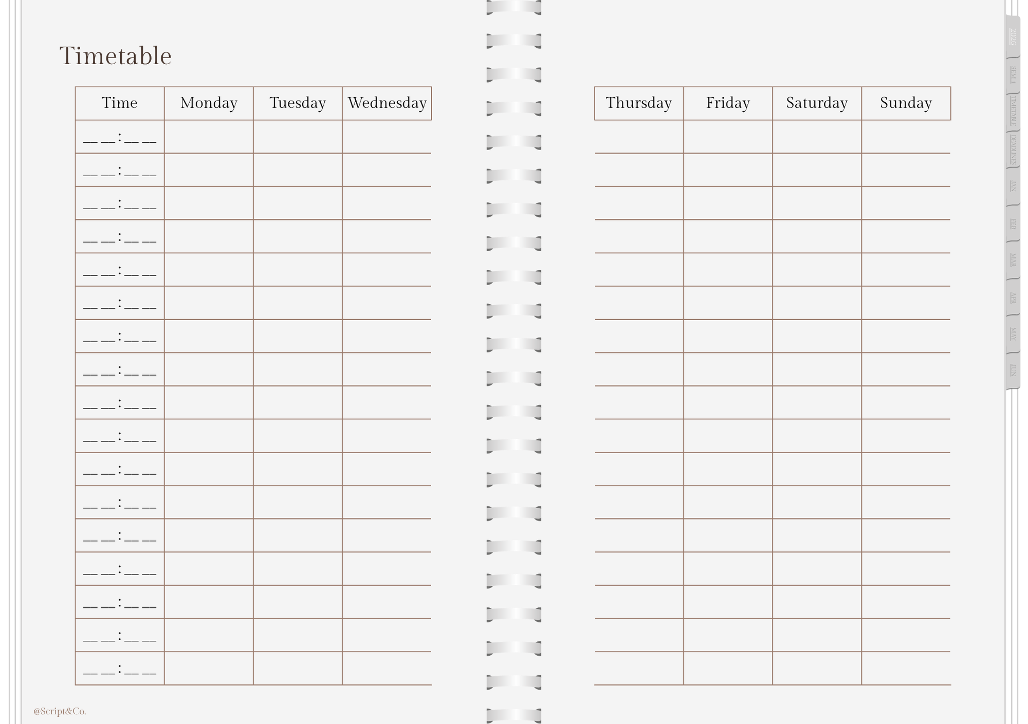 2026 University Digital Planner - Minimalist