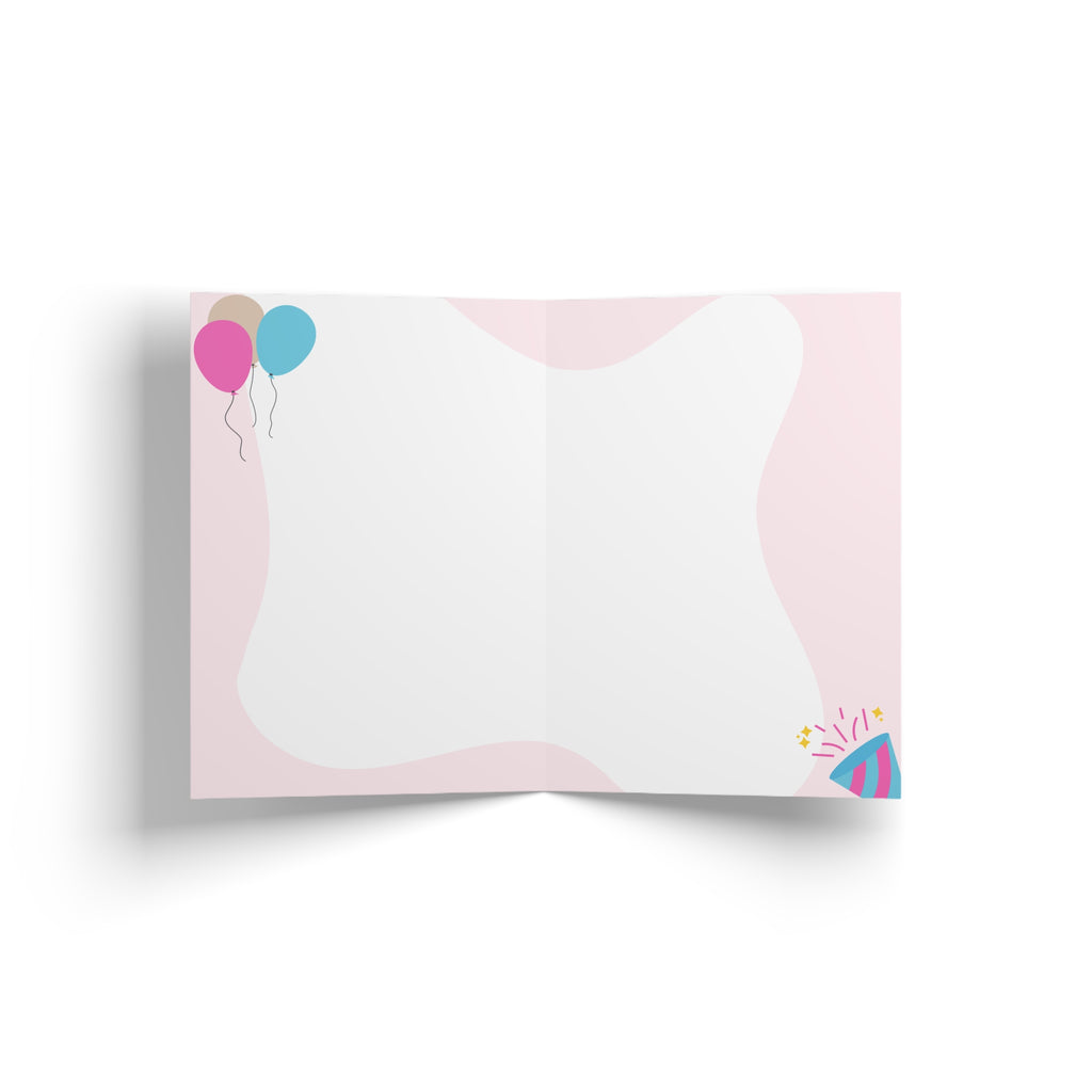 Pink Birthday Greeting Cards, Cute Birthday Cards, Festive Card Set, Celebration Cards, Unique Gift Card, Party Invitation