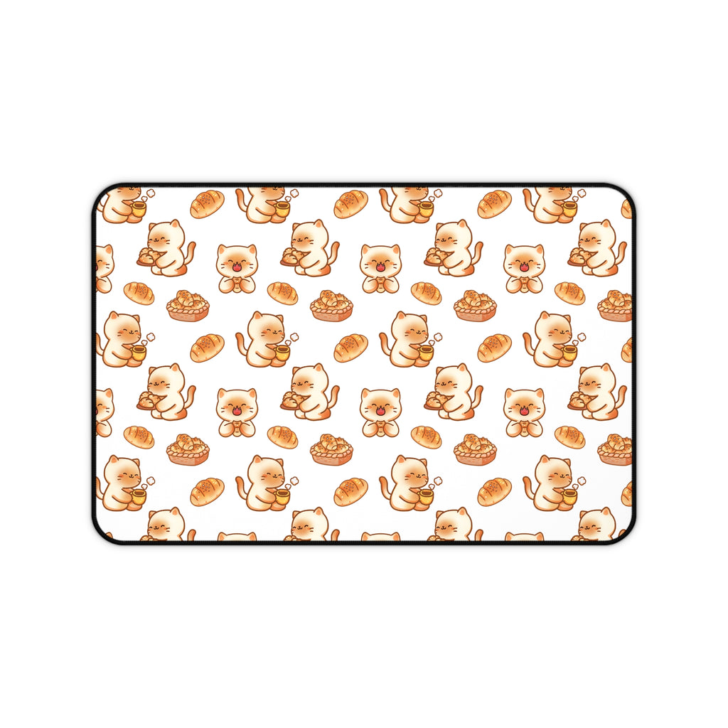 Cute Cat & Pastry Desk Mat - Playful Workspace Decor, Gift for Cat Lovers, Office Accessories, Home Office, Study Mat