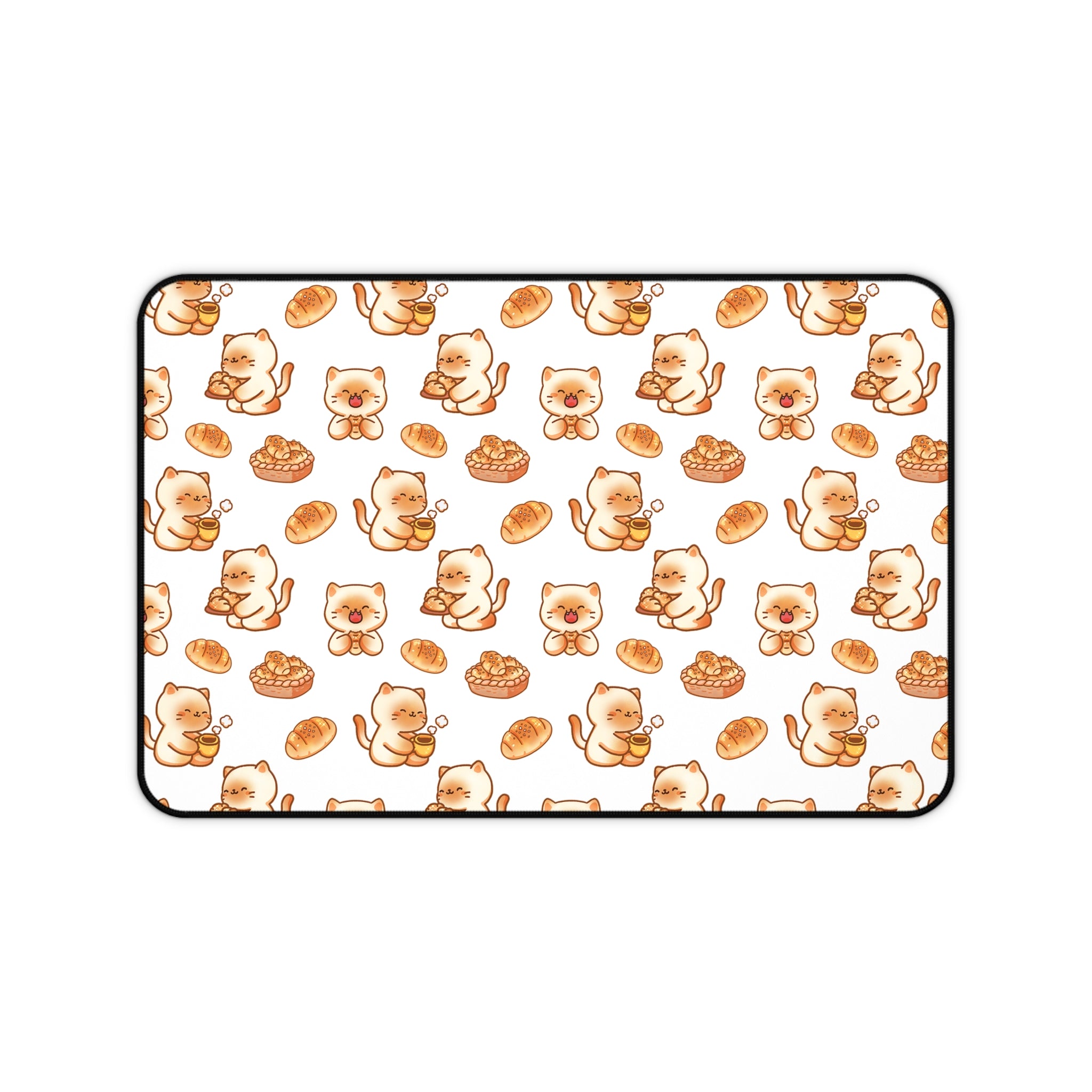 Cute Cat & Pastry Desk Mat - Playful Workspace Decor, Gift for Cat Lovers, Office Accessories, Home Office, Study Mat