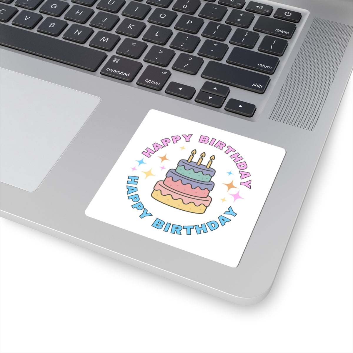 Happy Birthday Kiss-Cut Stickers - Pink and Blue